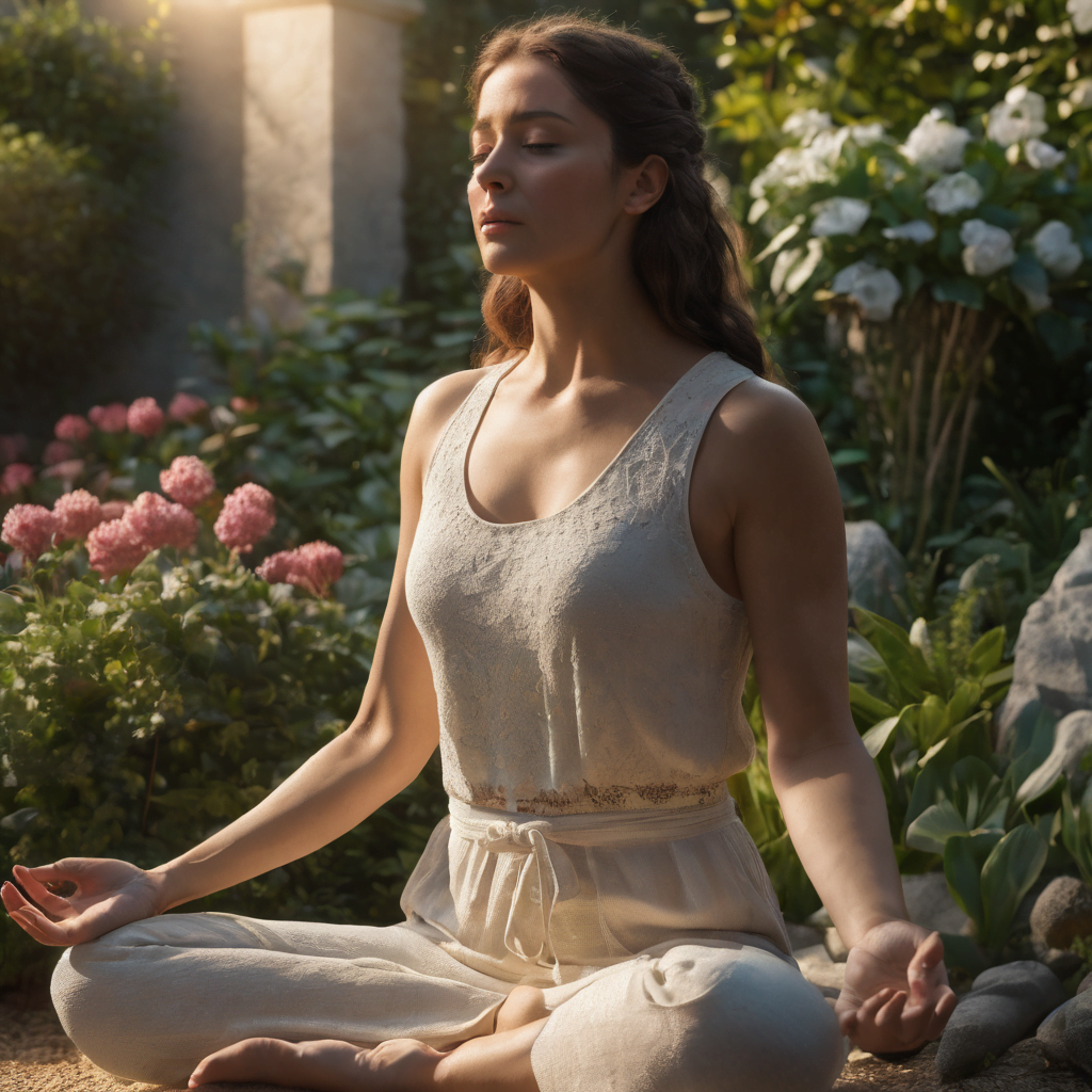 A woman meditat