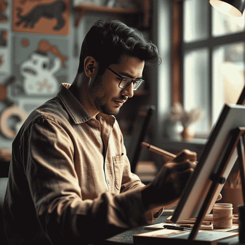 Image of a person engaging in a creative hobby like painting or music, representing the pursuit of passion without external rewards.